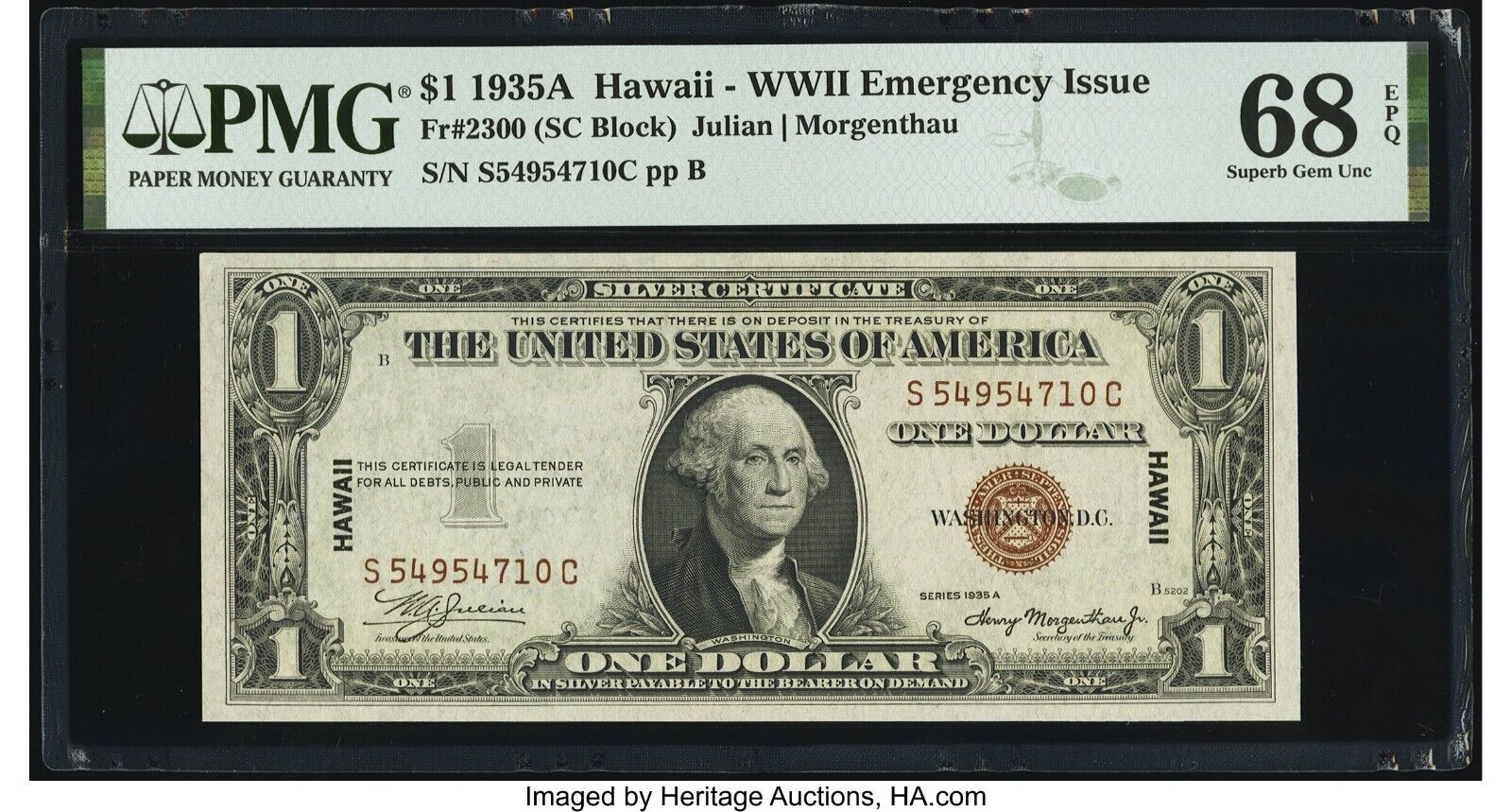 FR. 2300 1935 $1 Hawaii Silver Certificate a